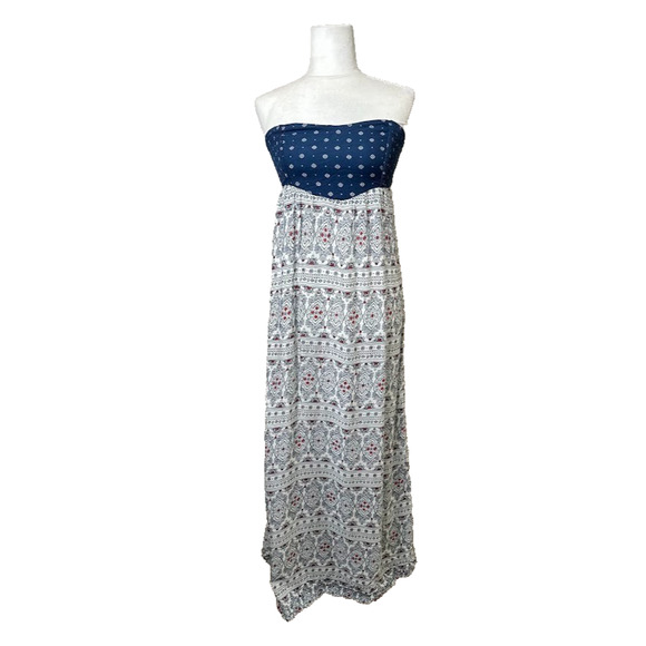 Roxy Maxi Dress Floral Boho Beach Dress Medium Bohemian Gypsy Coastal Indie - Picture 1 of 9